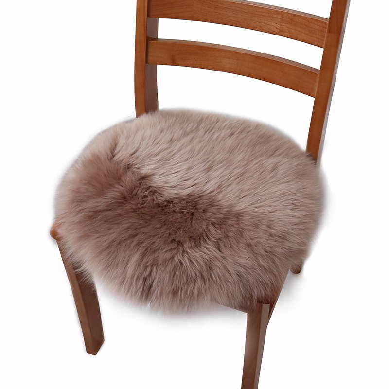 Get gifts/QAustralian Thickened Wool Cushion round Office Chair Cushion Cushion Whole Sheepskin Sofa Cushion round Stoo