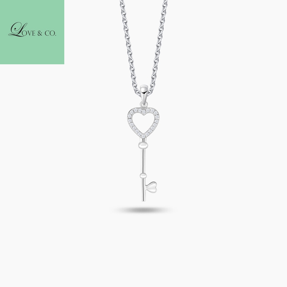 Love & Co. LVC Cheri Heart Key Diamond Pendant