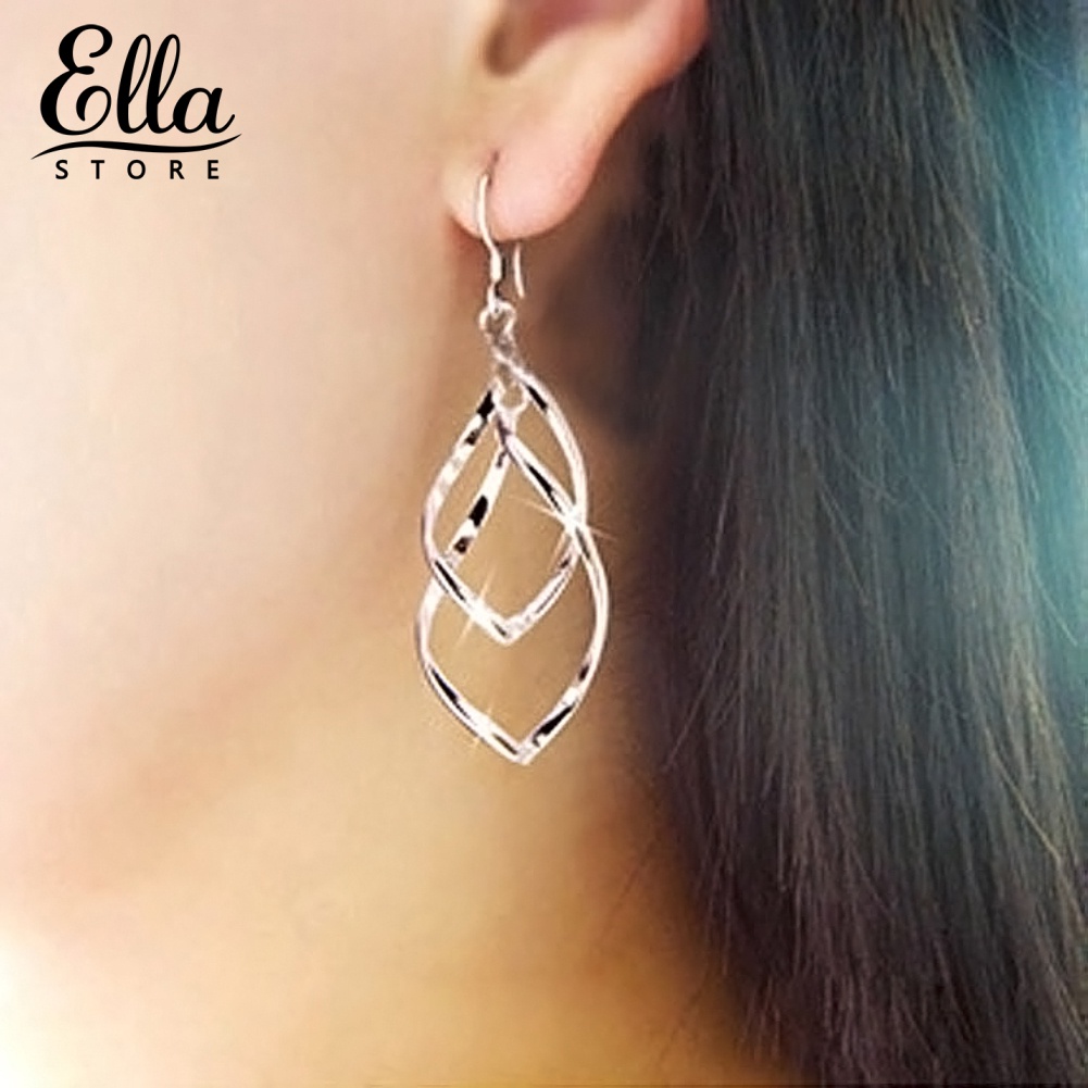 ELLASTORE Earring Women Spiral Linked Drop Long Hook Jewelry