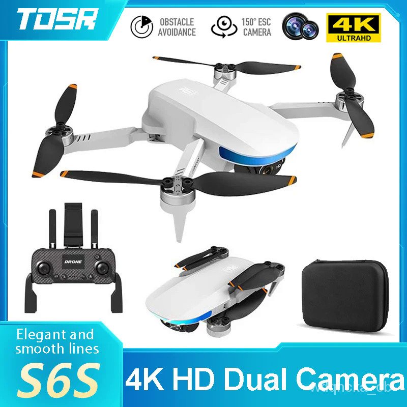 TOSR-S6S Mini GPS Drone 4K Profesional HD Dual Camera 5G WIFI FPV Brhless Motor Folding Quadcopter RC Dron Helicopter To