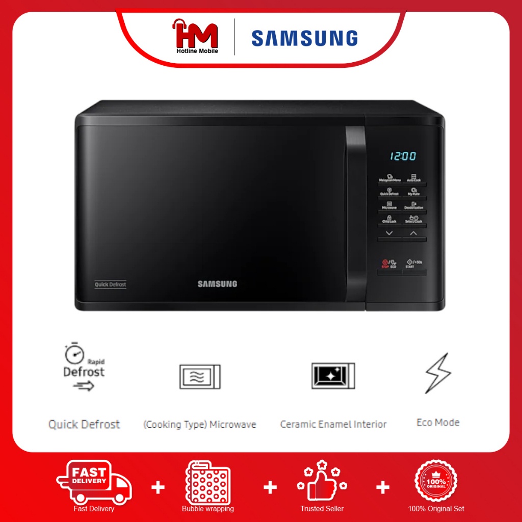 Samsung MS23K3513AK 23L Solo Microwave Oven with Quick Defrost