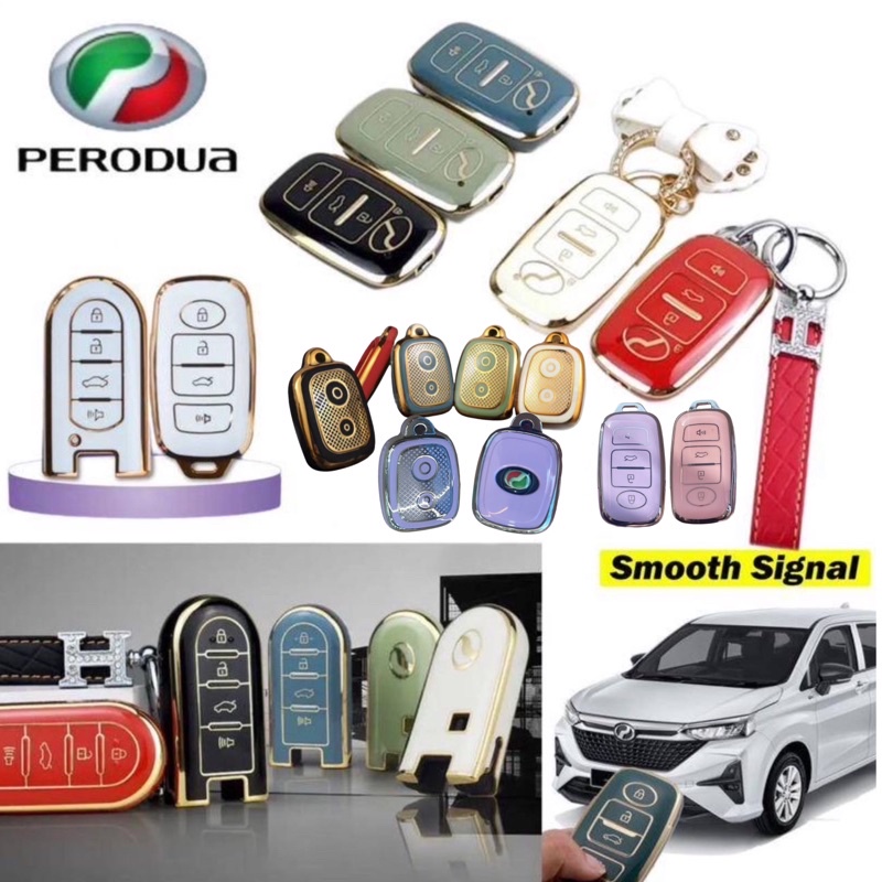 [NEW] Perodua AXIA 2023 BEZZA ALZA ARUZ ATIVA VIVA MYVI Key Cover Sarung Kunci Remote Car Key Case key holder Keychain