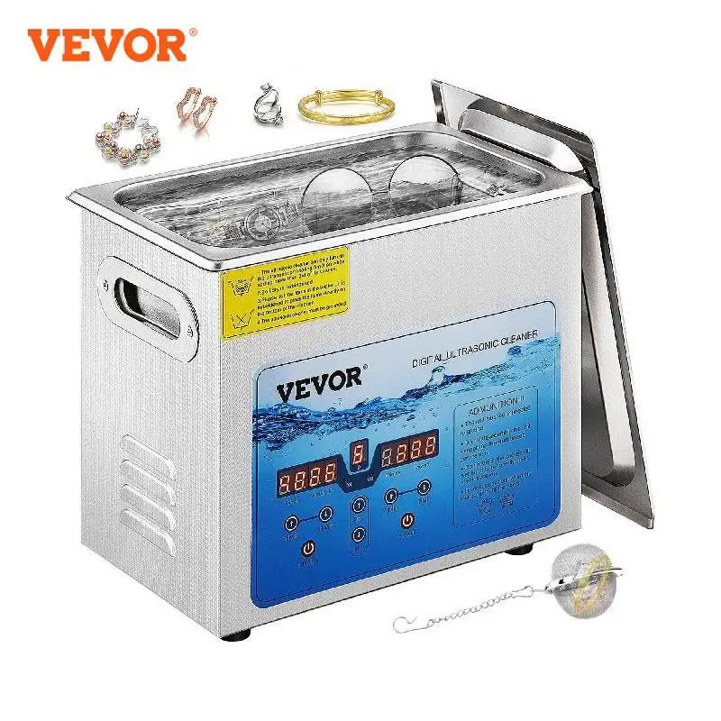 VEVOR 3L 6L 10L 15L Ultrasonic Cleaner Mini Portable Washing Machines 36-40KHz Adjustable Frequency Dish Washers Home Ap