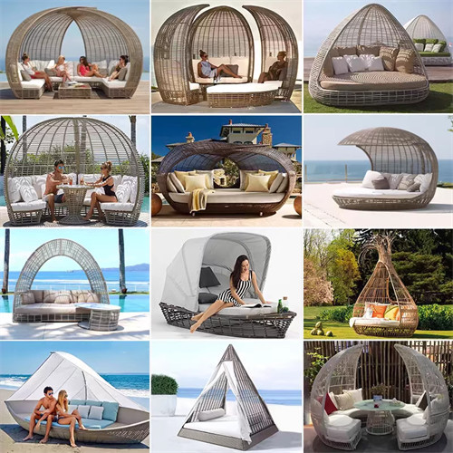 Get 10% coupon+gift】ofa Combination Designer Outdoor Courtyard Garden Lying Bed Resort Bird round Bed Outdoor Furniture