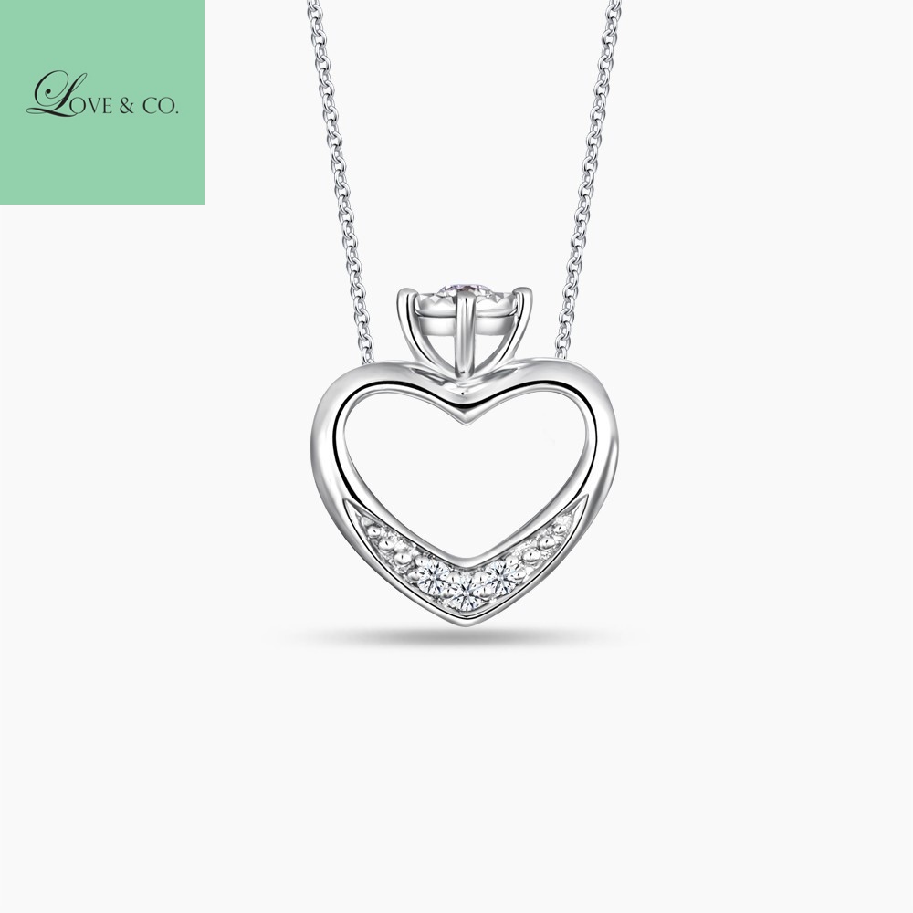 Love & Co. LVC Charmes Open Heart Mini Ring Diamond Pendant