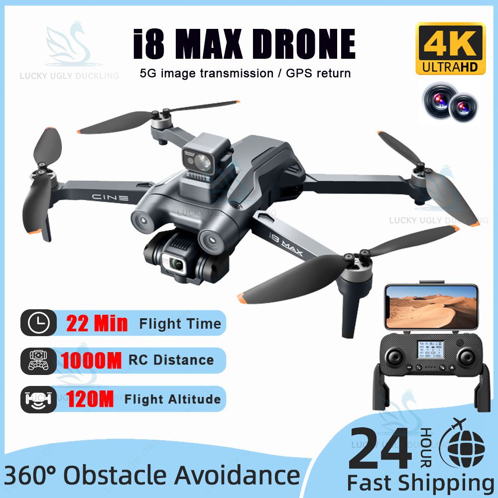 i8 MAX Drones GPS Positioning 4K HD Camera 360 ° Omnidirectional Laser Obstacle Avoidance 5G WIFI Mini RC Quadcopter