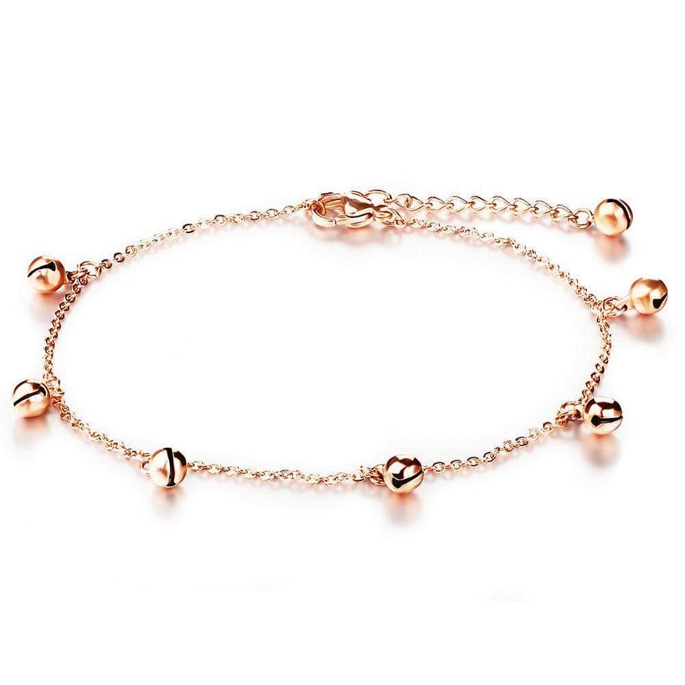 BULLION GOLD Bell Charm Rose Gold Anklet