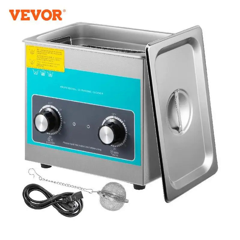 VEVOR 2L 3L Knob Ultrasonic Cleaner with Heater Mini Portable Washing Machine Ultrasound Small Dishwasher Jewelry Glasse