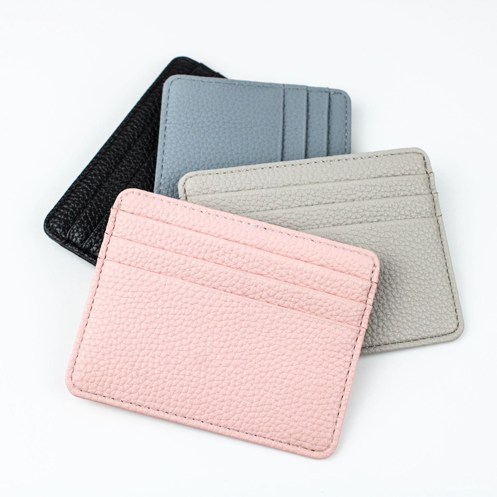 QLeatherPUCard Holder Business Credit Card Cover Bank Card Holder Black ImprintlogoSpot Litchi Grain Multi-Color Option