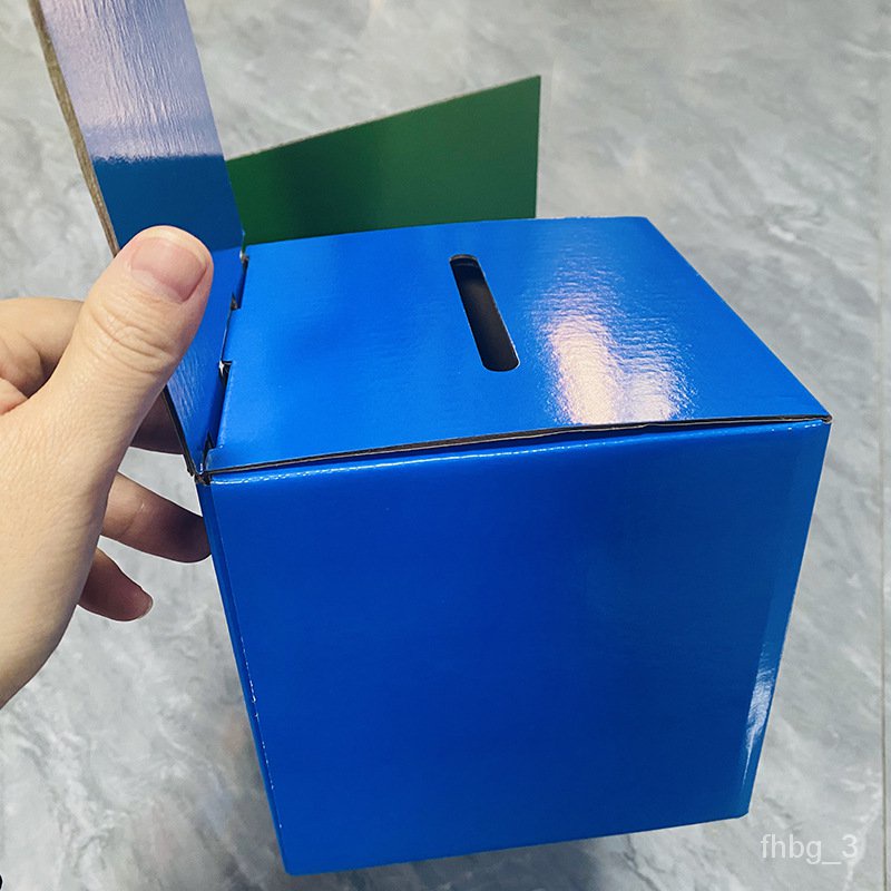 QBallot Box Color Printing White Corrugated Donation Suggestion Box Paper Box Spot Red Wholesale Empty Box Lottery Box