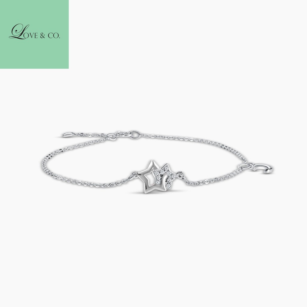 Love & Co. LVC Charmes Starry Diamond Bracelet in White Gold