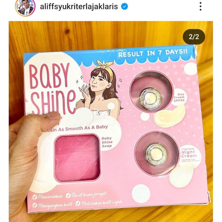 BABYSHINE 3IN1 NEW PACK BESAR TERBARU ISIAN LEBIH PADAT BY ALIFF SYUKRI DHERBS TERLAJAK LARIS