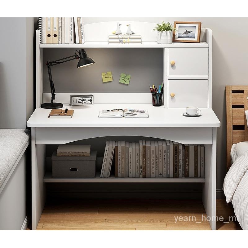 Simple Student Study Table Bedroom Study Office Writing Table Computer Desk Desktop Home Desk Bookshelf Integrated QGMZ