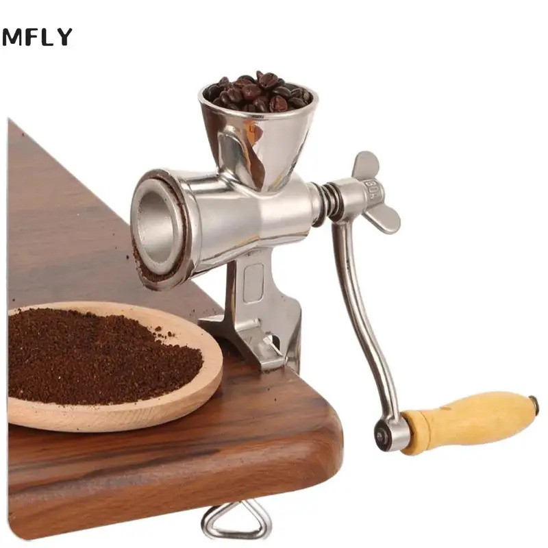 Household Manual Grinder Soybeans Grain Grinder Flour Manual Stainless Steel Coffee Cereal Food Handheld Wheat Herb Kitc