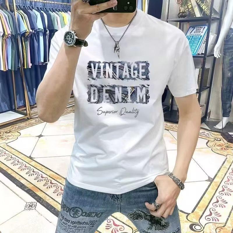 Crew neck cotton T-shirt Men's and women's clothing Clothes Loose 100% Cotton Unsex Adult Short Sleeve Printed Tshirt