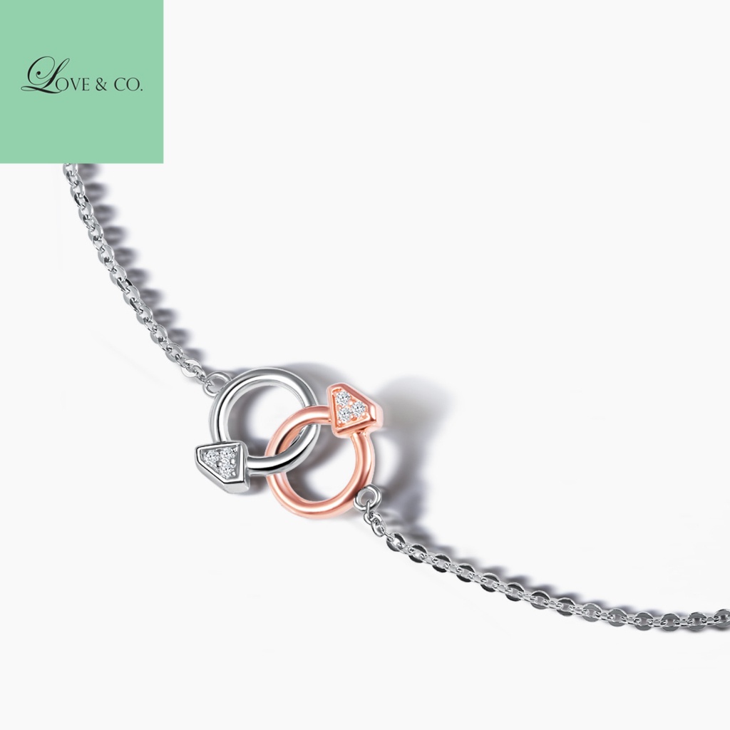 Love & Co. LVC Charmes Mini Ring Diamond Bracelet in Rose Gold