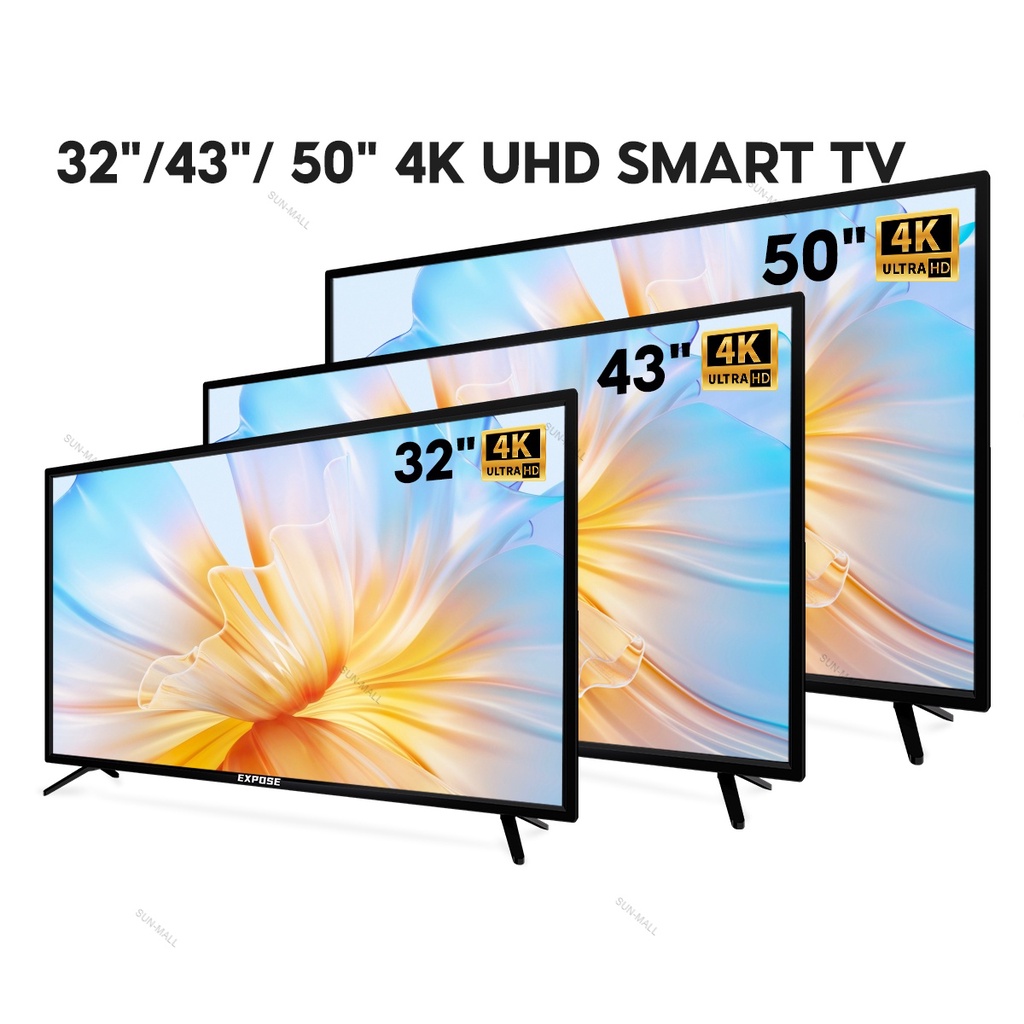 EXPOSE Smart TV 4K UHD Android TV 32 inch Android 12.0 LED murah LED Television 43 inch Smart TV 50 Inch 5-year warranty