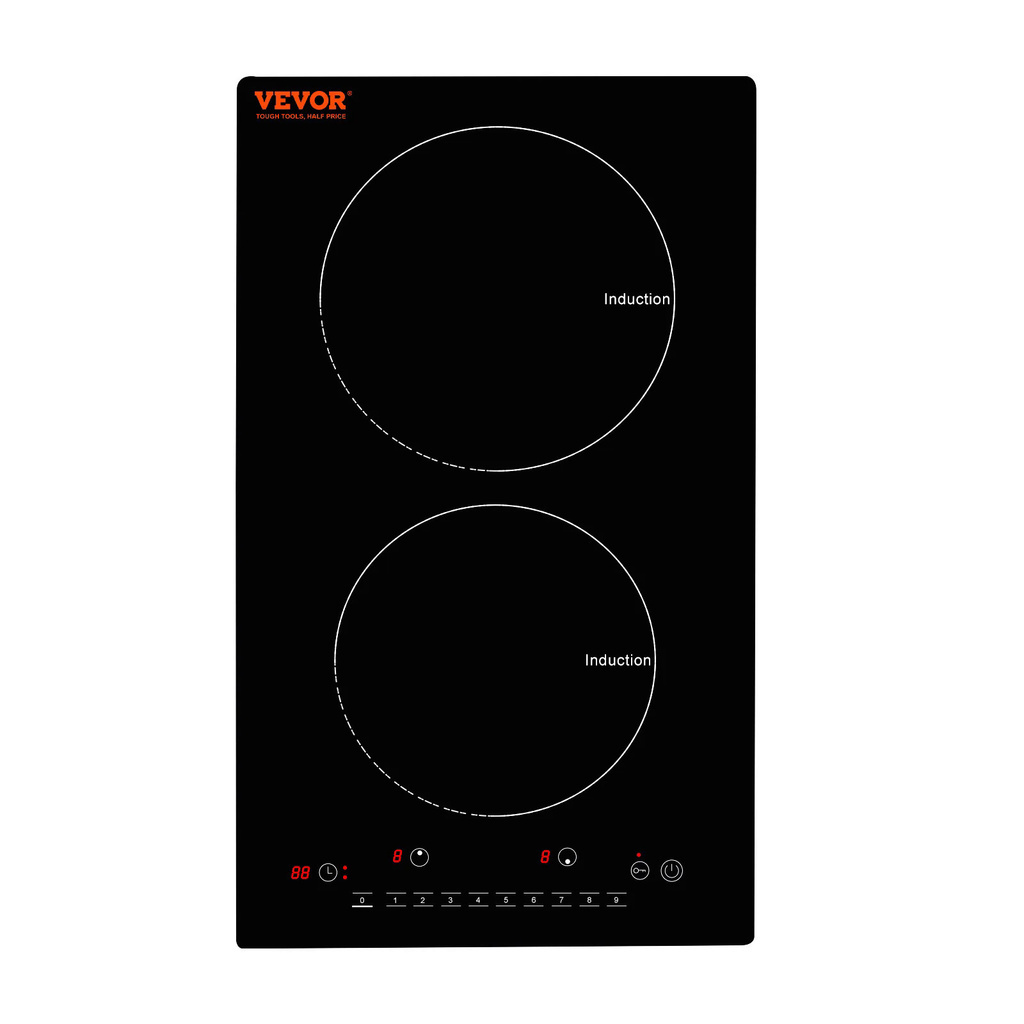 VEVOR 2 Burners Electric Induction Cooktop Stove Hob Built-in Burner Cooker Sensor Touch Control Magnetic Cooker Hot Pla