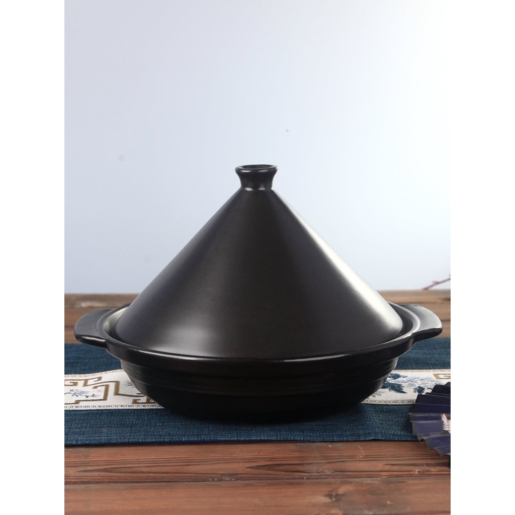 Get gifts/ST-ΨCeramic Tagine30CMNo. plus-Sized Casserole Home Gas Stove High Lid Pottery Clay Moroccan Stew Pot