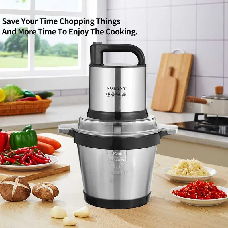 Brand new 4L 800W Meat Grinder Mincer 800W Stainless steel Food Processor Slicer 2 Speeds Electric Chopper Food Blender 