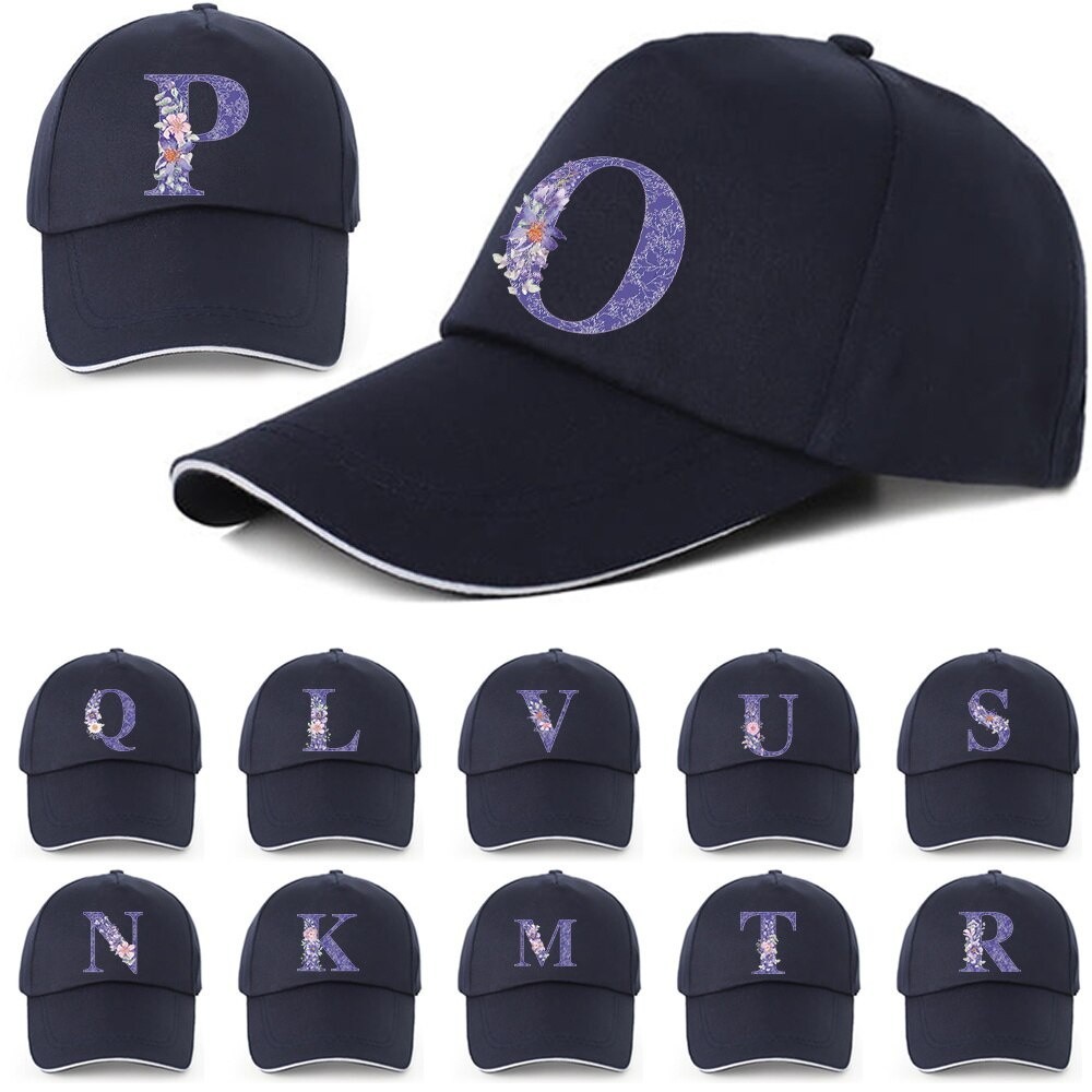 Snapback Cap Casquette Hats Fitted Casual Dark Blue Dad Hats for Men Women Unisex Phrase Purple Flower Letter Gorras Cap