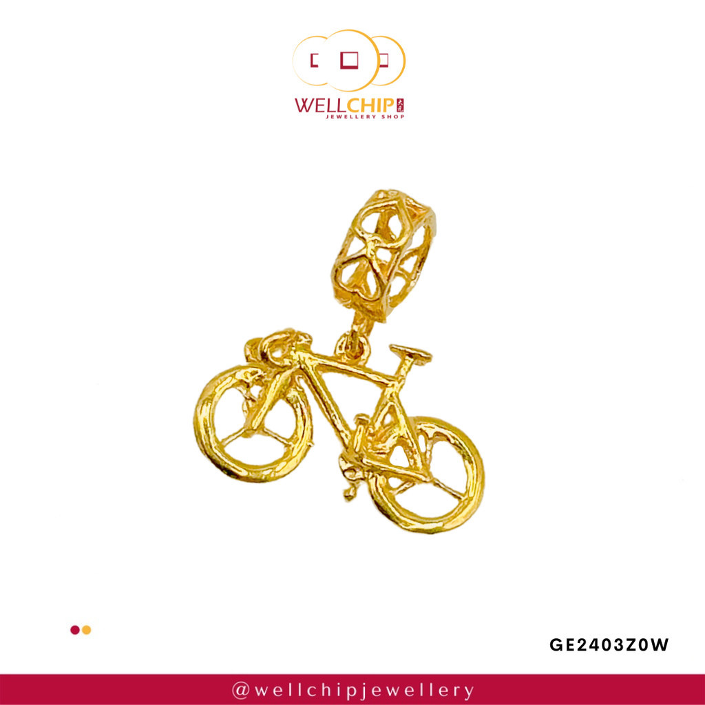 Loket Emas 916 | Bicycle Shaped 916 Gold Pendant | Emas 916 | Kedai Emas WELL CHIP