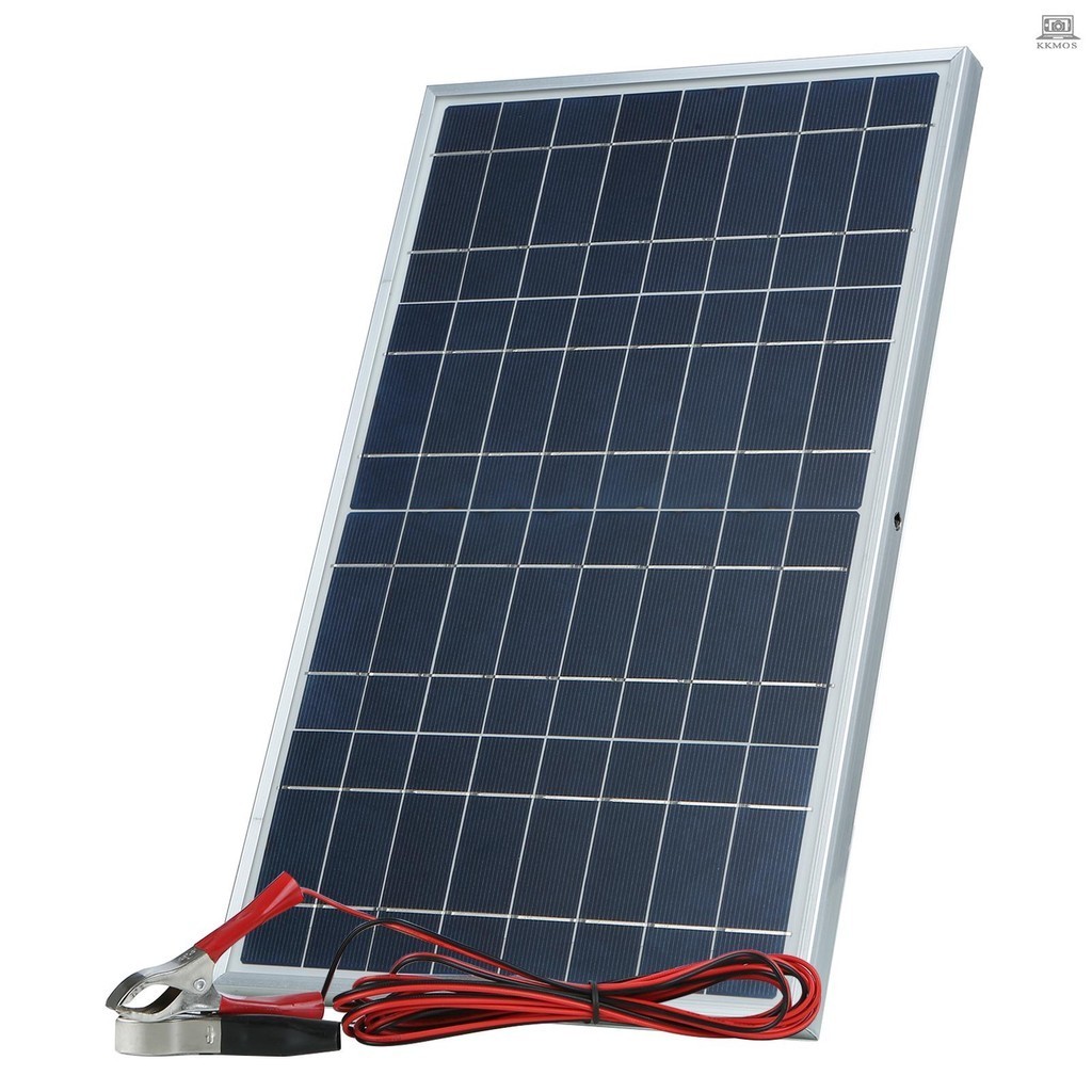 30W D C 12V/18V Solar Panel Kit Set with Alligator Clip/ IP65 Water Resistance for Home Indoor Outdoor Use Portable  Tolomall