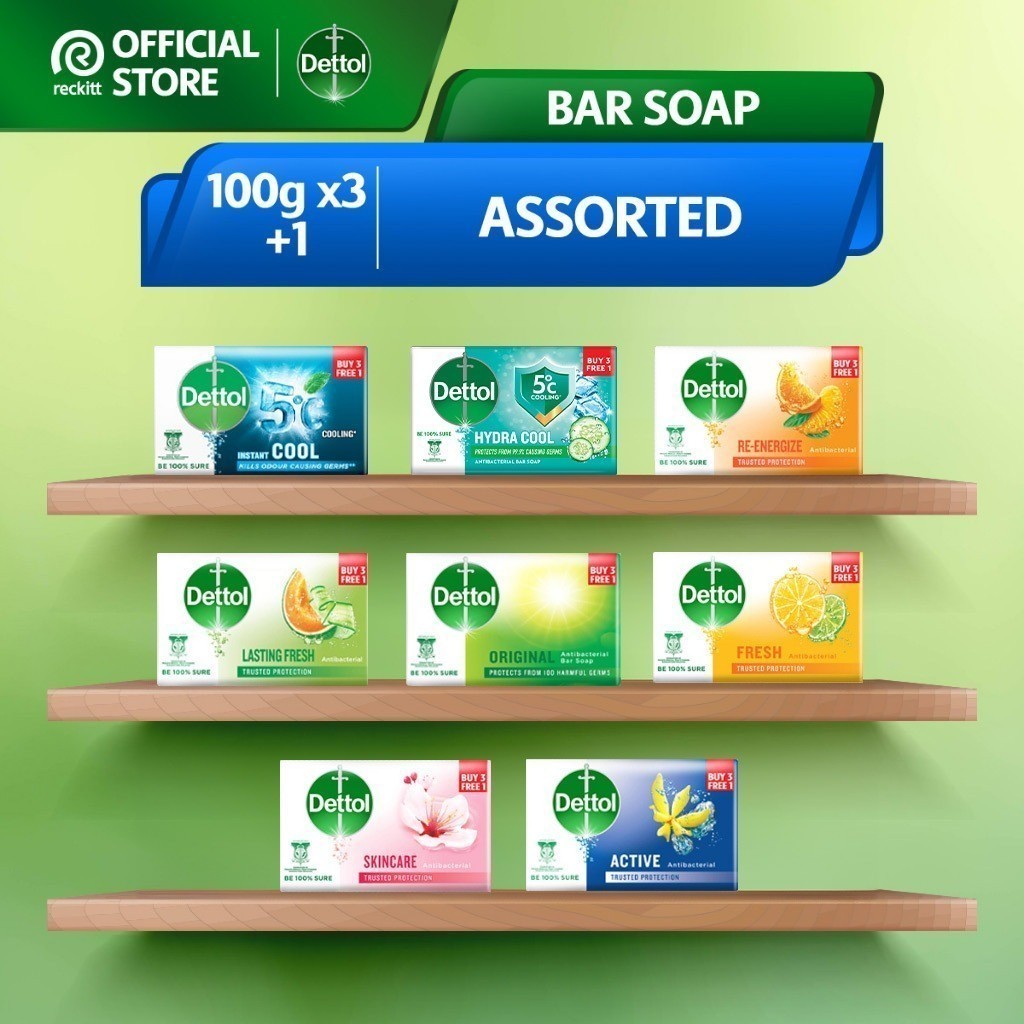 [Bundle Deal] Dettol Antibacterial Body Bar Soap 100g x 4