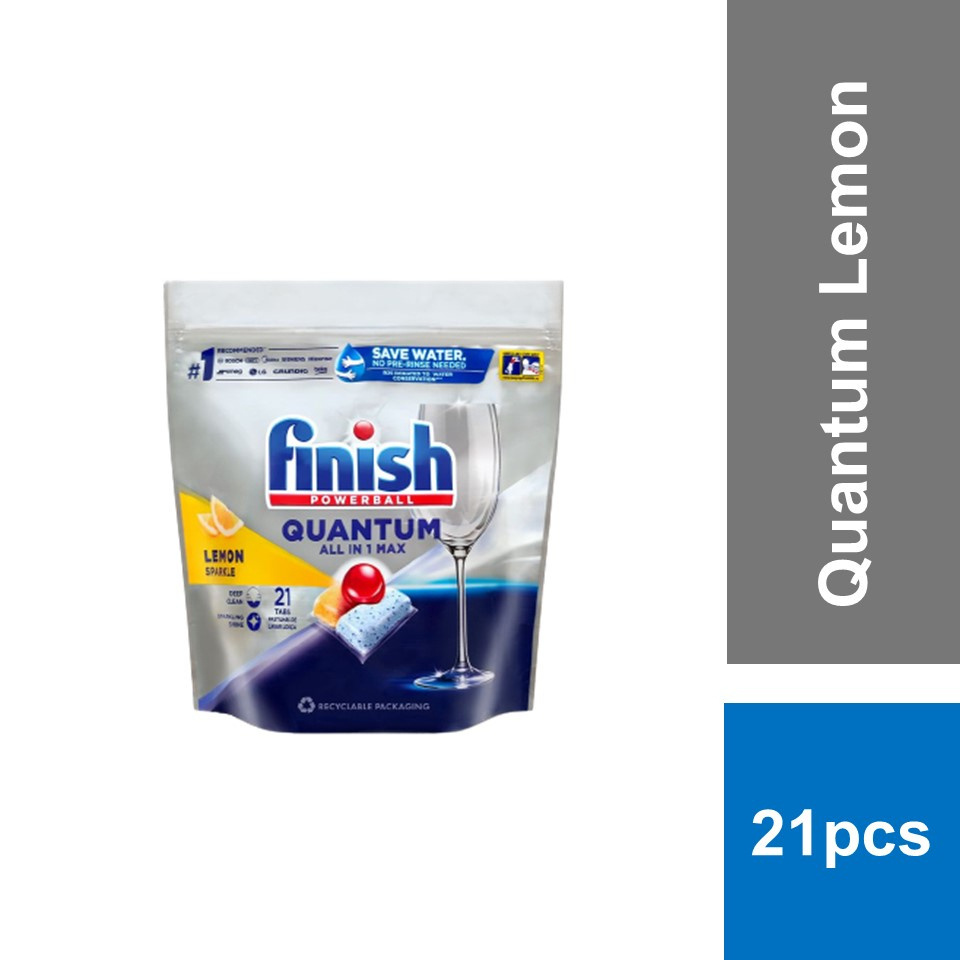 Finish Quantum Lemon Power Ball Dishwasher Cleaning Tablets (21 Pcs)