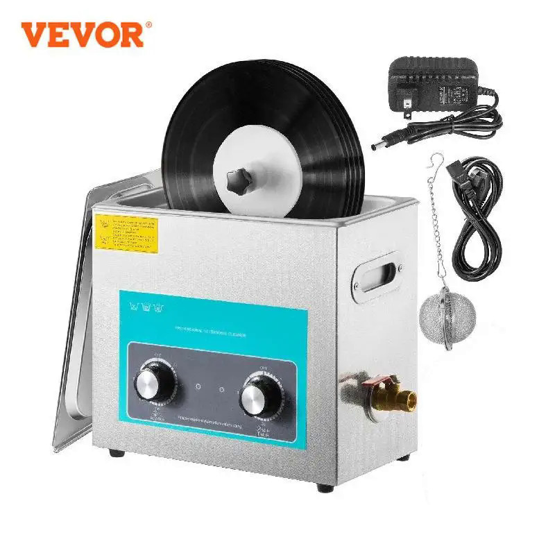 VEVOR 6L Knob Ultrasonic Vinyl Record Cleaner Mini Portable Washing Machine Ultrasound Dishwasher Contact Lenses Dental 