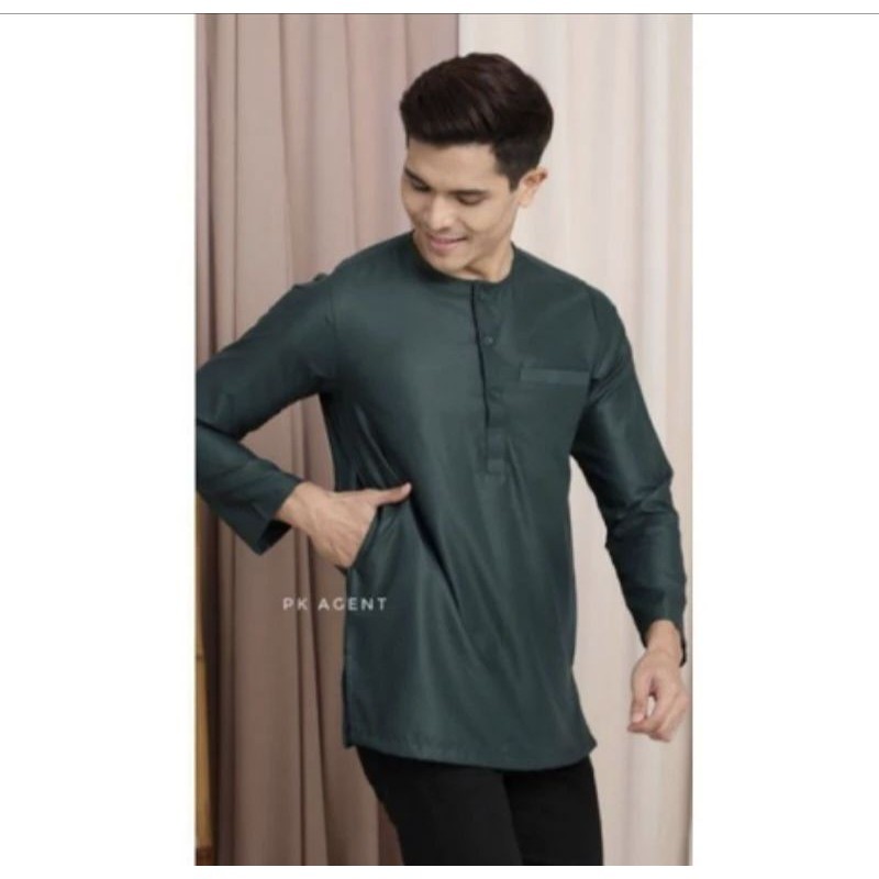 kurta lelaki Dewasa( tanpa kolar) kine cotton baju ready stock