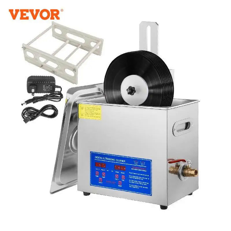  Newly launchedVEVOR 6L Ultrasonic Vinyl Record Cleaner Dishwasher 7-12 Inches Mini Portable Washing Machine Stainless S