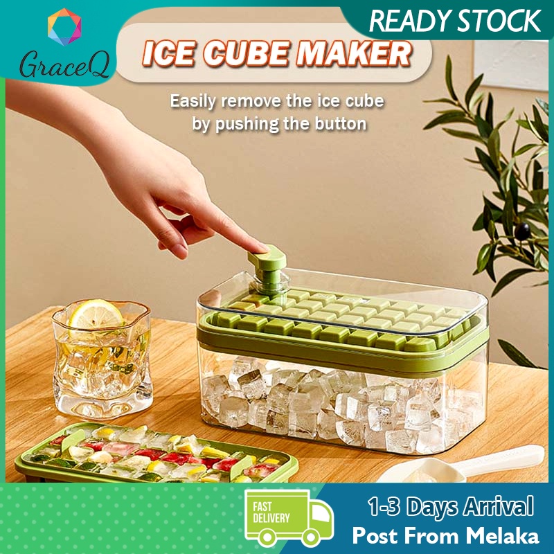 New ICE Cube Maker Mould, ICE Cube Tray with Top Cover, Silicone Ice Cube Mould Silikon Dulang Ais Dengan Penutup