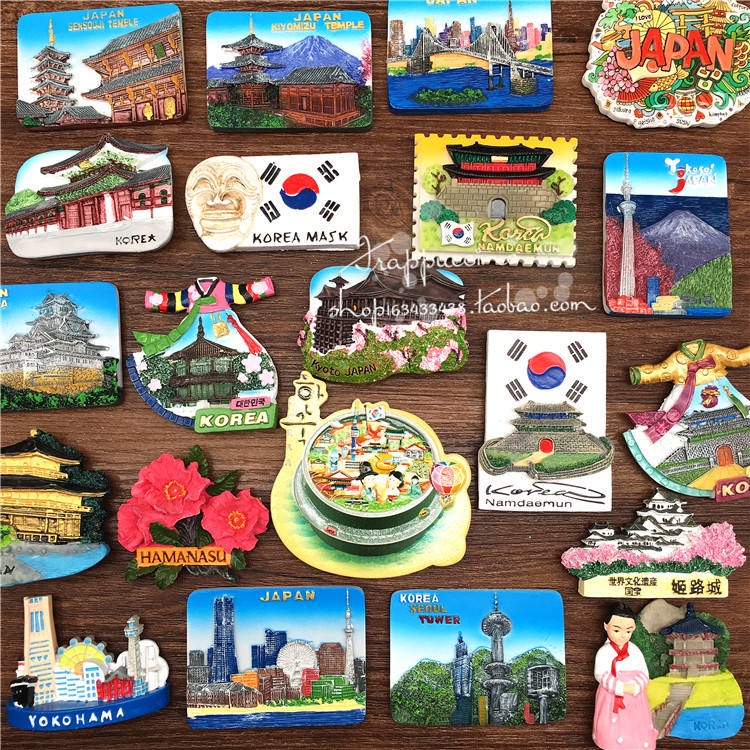 {In } Korea Seoul North Korea Japan Kyoto Tokyo Nara Osaka Hokkaido Hime Road Hakodate Sapporo Refrigerator Magnetic Sticker