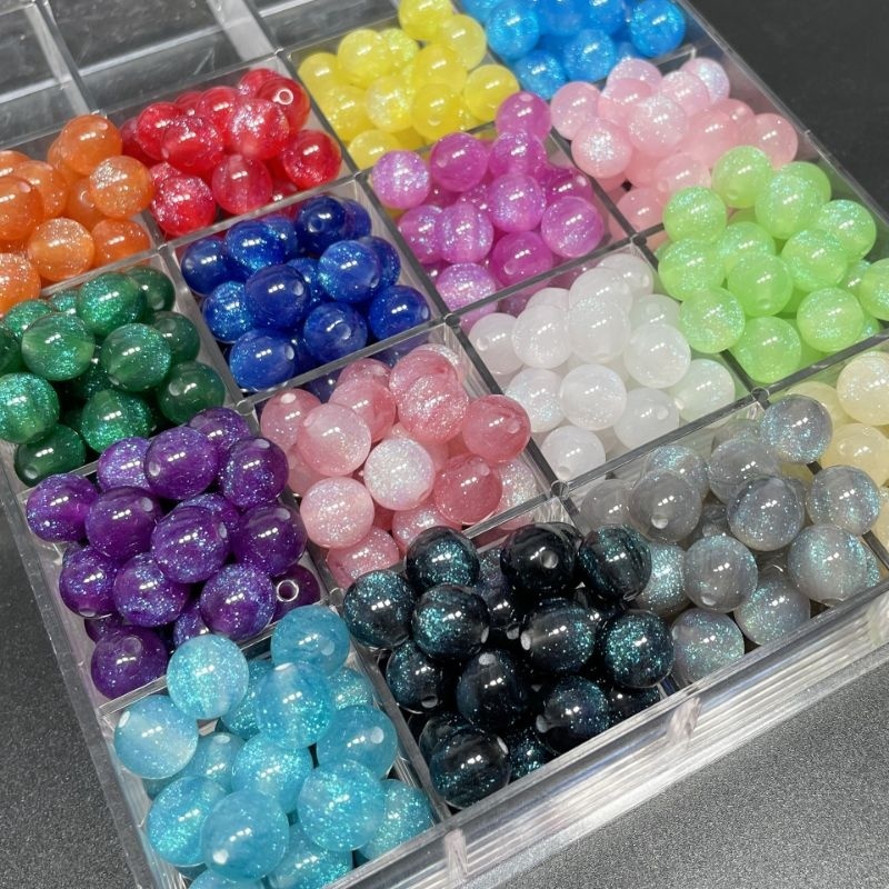 8mm Sparkling Starry Sky Beads straight hole round hand bead loose bead diy bracelet necklace jewelry accessories