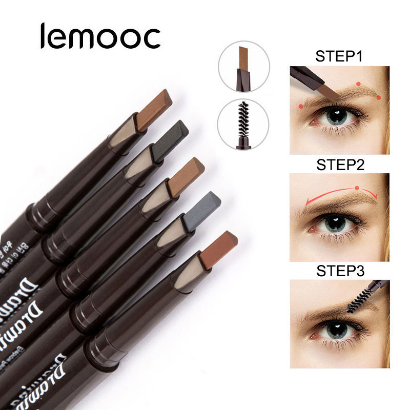 2 in 1 Eyebrow Pencil Waterproof Long Lasting Eye Brow Pencil 4 Colours For Filling And Outlining Makeup EyeBrow