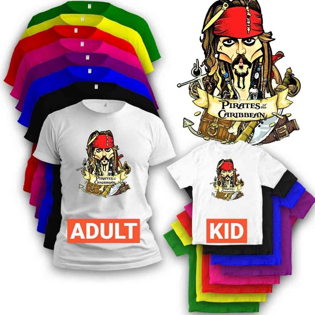 Pirates Of The Caribbean Johnny Depp Tshirt Fashion Pakaian Viral Kanak Lelaki Boy Girl 100 Cotton