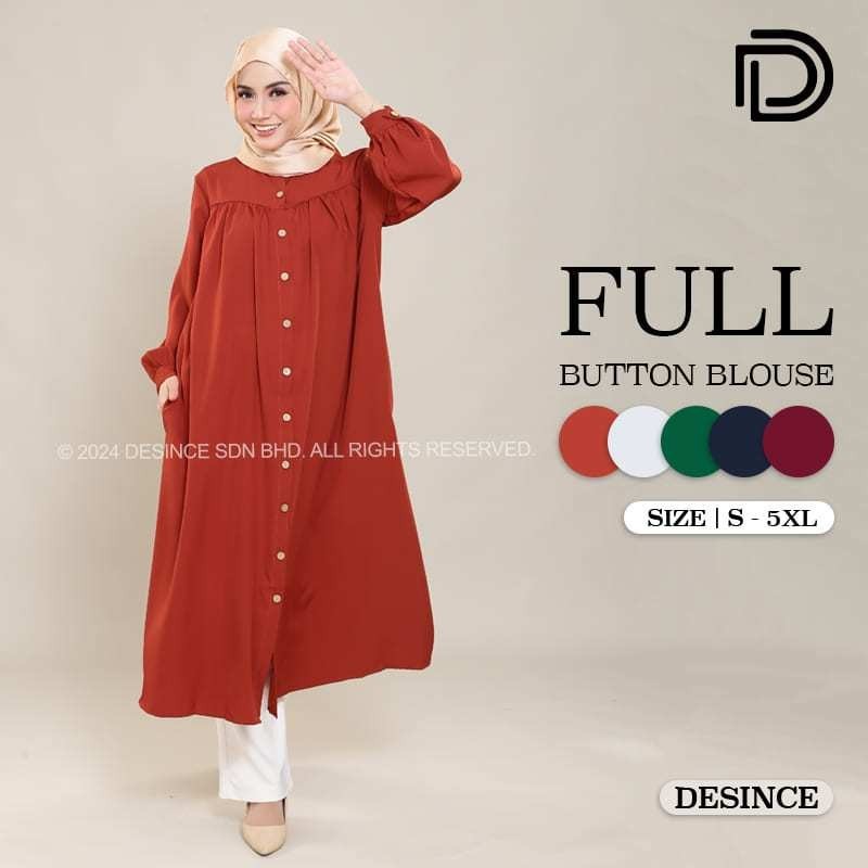 DESINCE Muslimah Dress Long Dress Full Length Dress Maxi Dress Wanita Baju Raya Plain Color WW 001