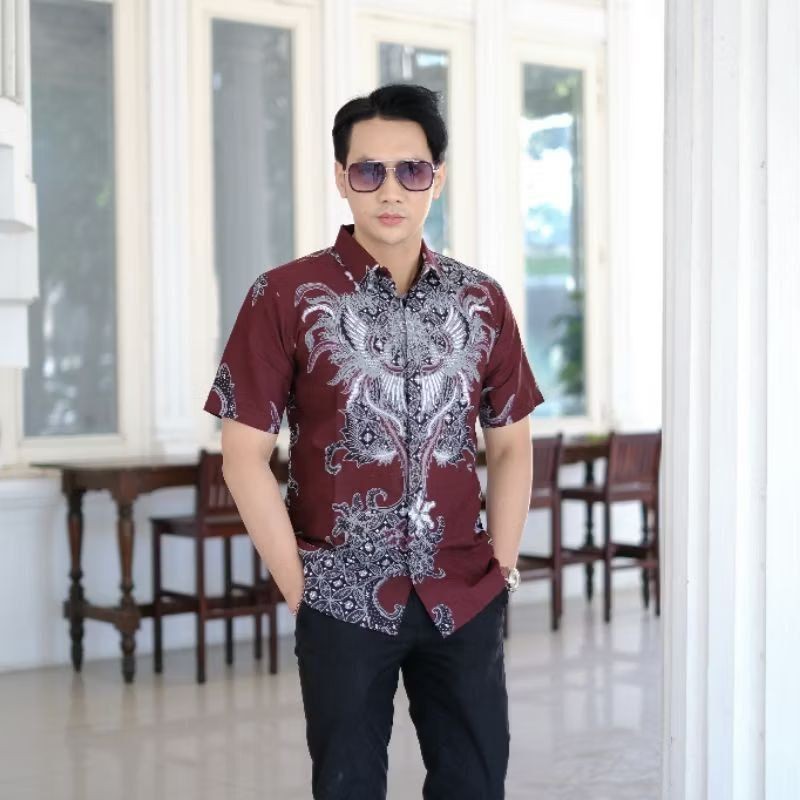 Durable Quality Batik Pria Lengan Pendek Baju Terbaru New Motif Pekalongan Seragam Exclusive Multi Purpose - Image 4