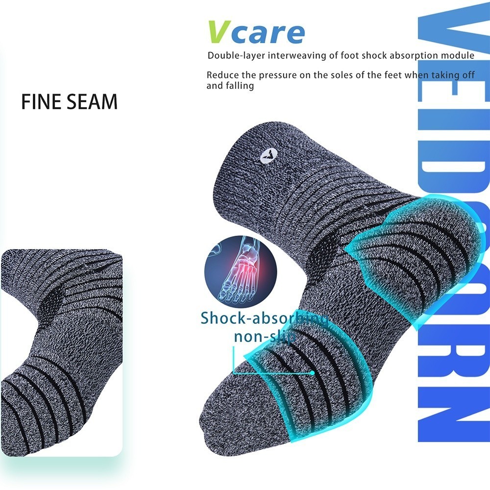 Multi Essential Veidoorn Thick Stretchable Socks Large Size Hiking Running Stokin Anti Slip Football Soccer Stocking ... - Image 3