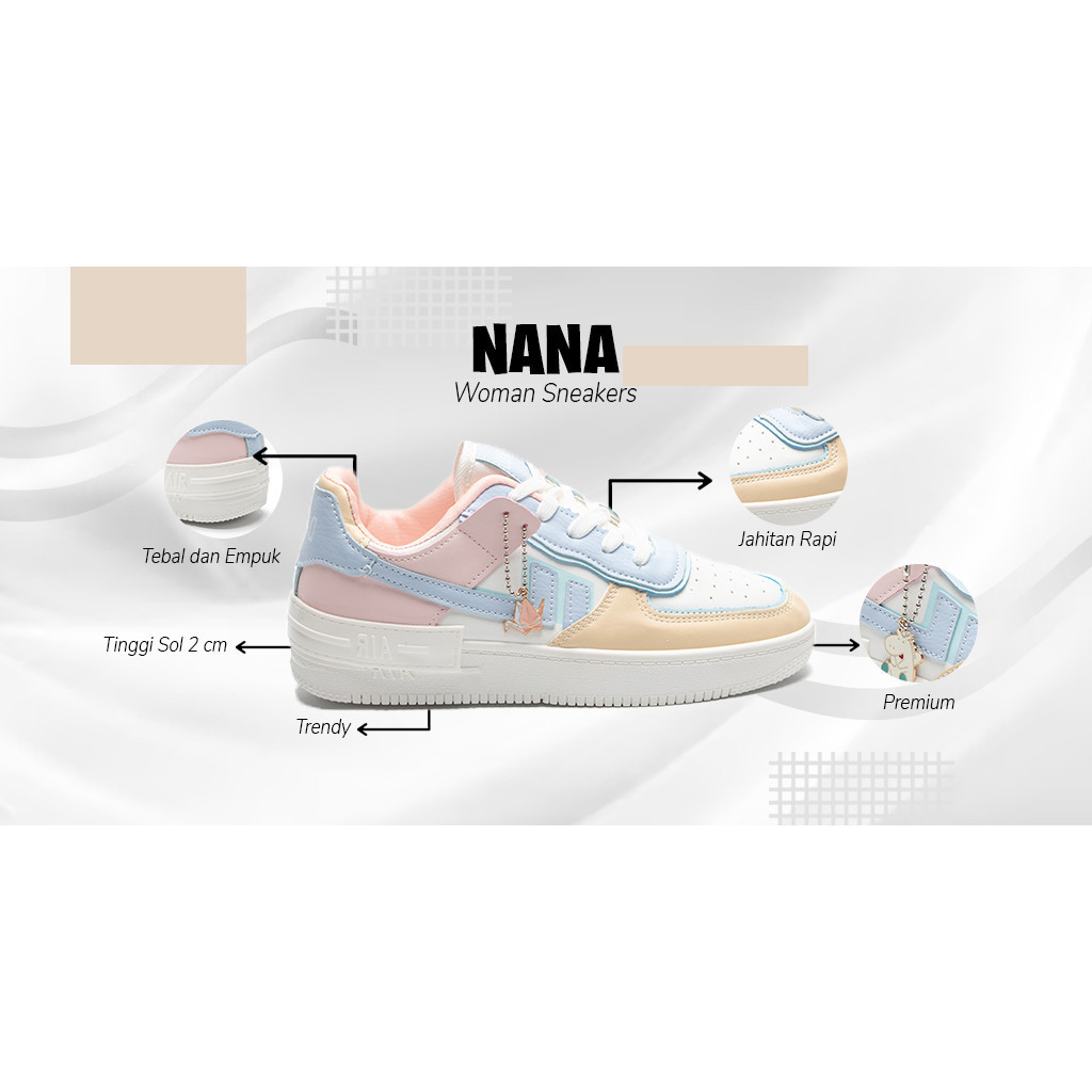 Active Athletic JustLook Nana Sepatu Sneakers Wanita Shoes Import Breathable Walking - Image 4