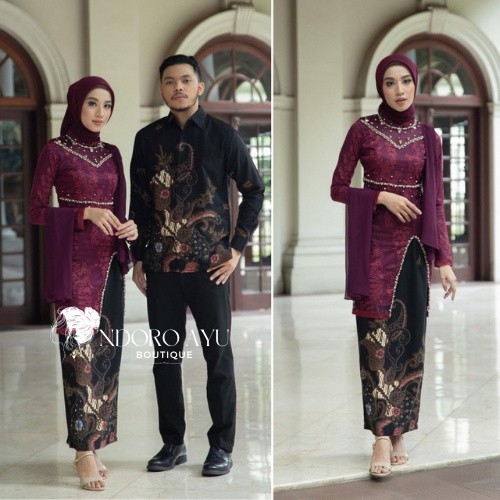 Quality Have Batik Kebaya Couple Hanna Wisuda Set Tunik Lamaran Tunangan Baju Terbaru 2023 - Image 2
