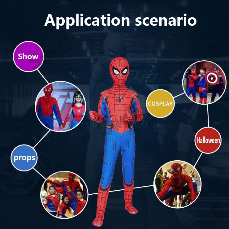 Quality Versatile SUGE Spiderman costume Halloween baju cina budak lelaki Christmas Cosplay Captain America Bodysuit ...