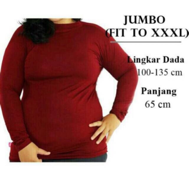 >40 WARNA JUMBO XXL TO XXXL MANSET KAOS  ATASAN BAJU DALAMAN  INNER KEBAYA BRUKAT