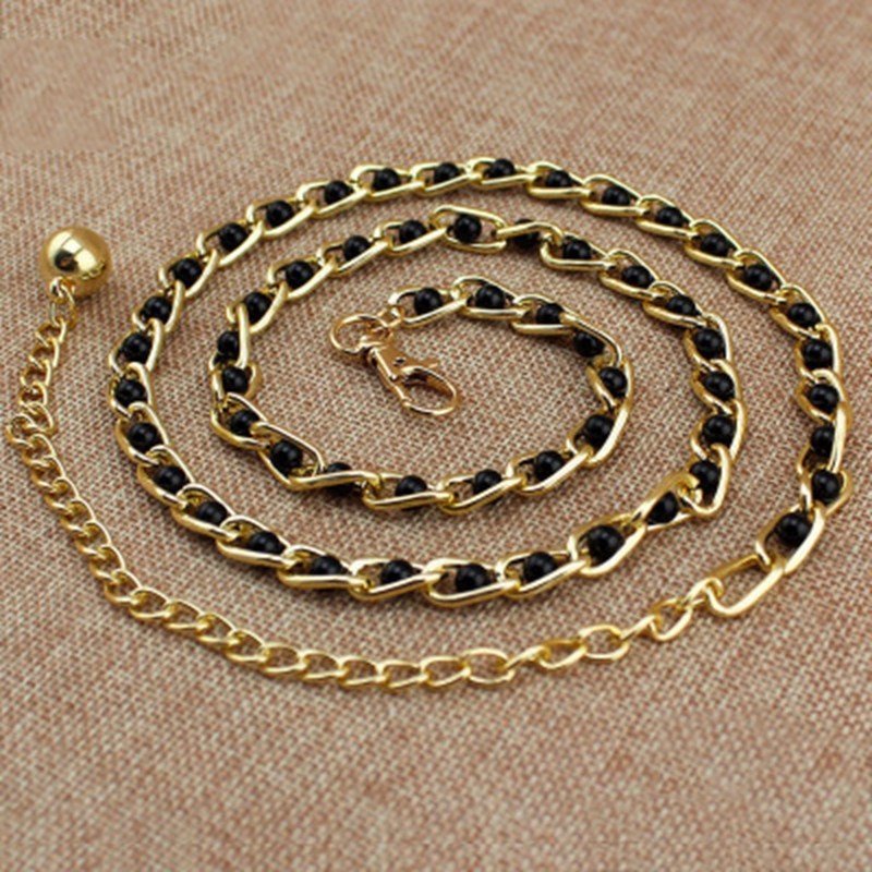 Essential Must MURAH Fashion Woman Belts Sweet Pearl Long Belt Chain Metal Waist Have - Image 3