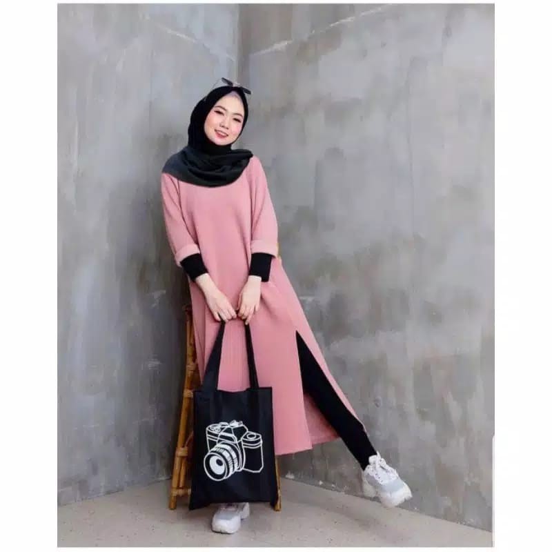 Versatile Essential Tunik LONDRA / BABYTERRY Material MUSLIM FASHION Women FIT XL (LD110CM PJ 105CM) - Image 2