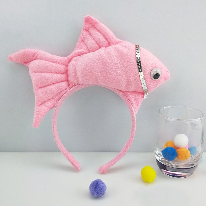 Premium Must Dark Cartoon Headband Stuffed Fish Shape Hair Hoop Woman Cosplay Costume Prop Purpose - Image 5