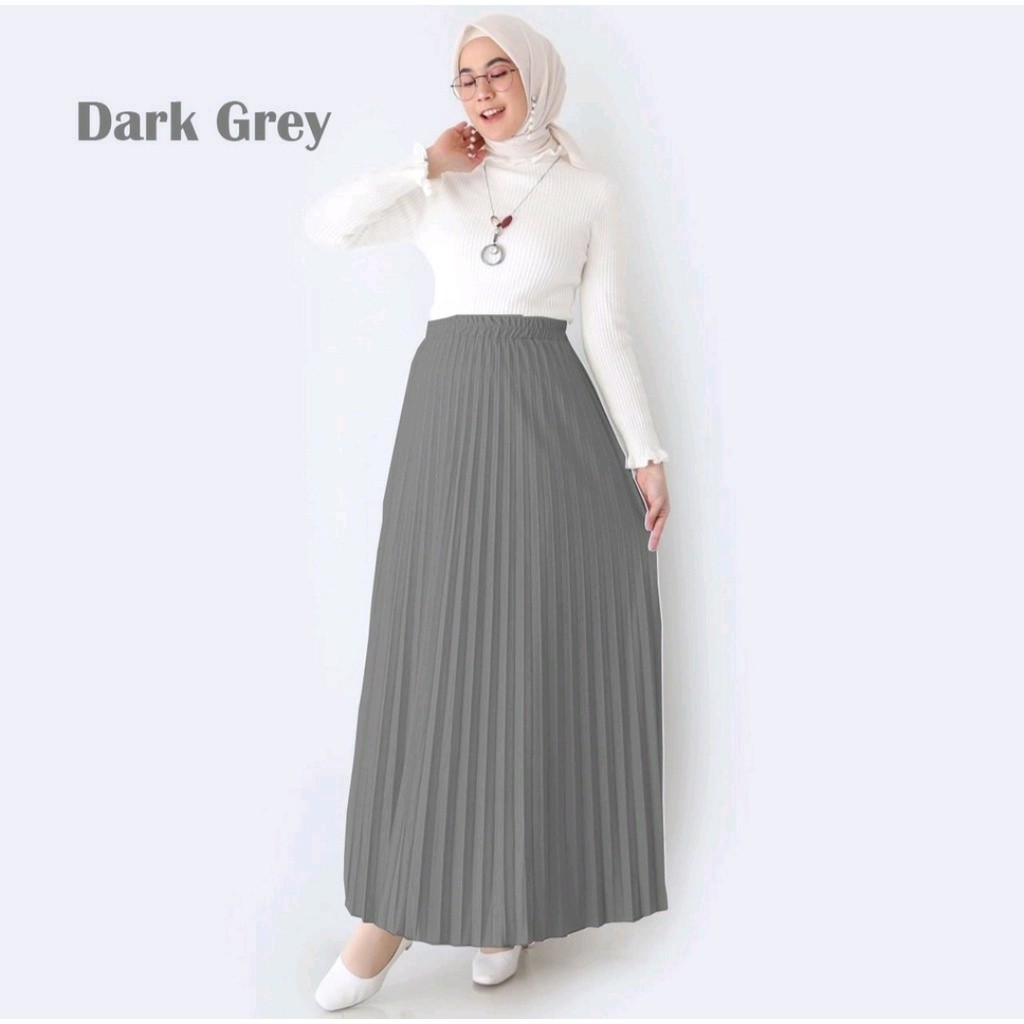 Reliable Versatile Korean CREPE Plisket Skirt / LYCRA Prisket Maxi - Image 2