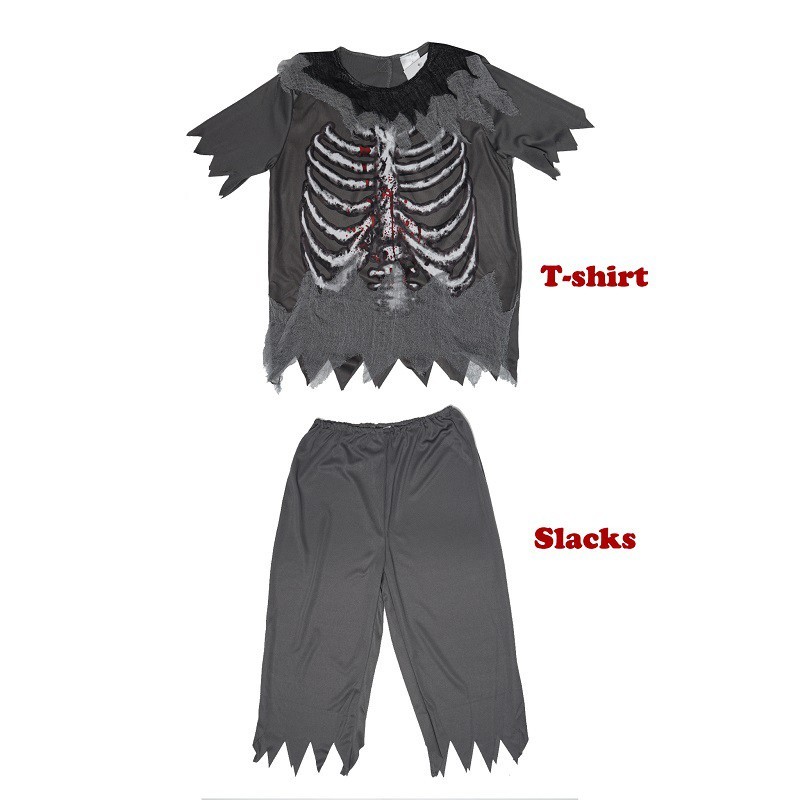 Versatile Quality Ready StockSkeleton Zombie Boy Costumes Halloween Costume Kids Scary Carnival Party Skull Ghost Hor... - Image 4
