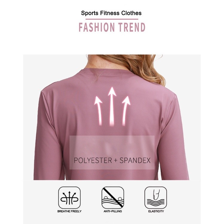 Purpose Reliable Women Sports Fitness Shirts Long Sleeves Yoga T-Shirts Training Workout sweatshirts Running Sportswear - Image 4